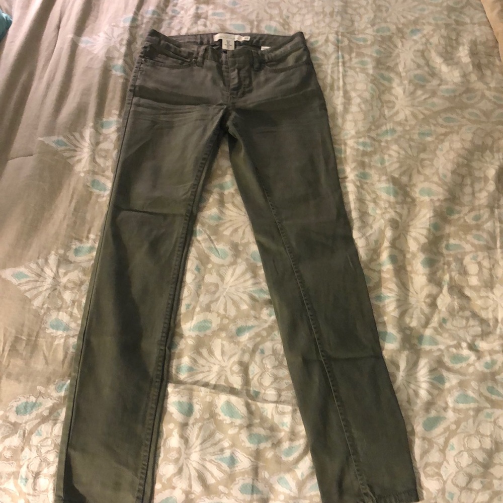 Army green skinny jeans